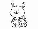 Easter Rabbit Present Coloring Coloringcrew sketch template