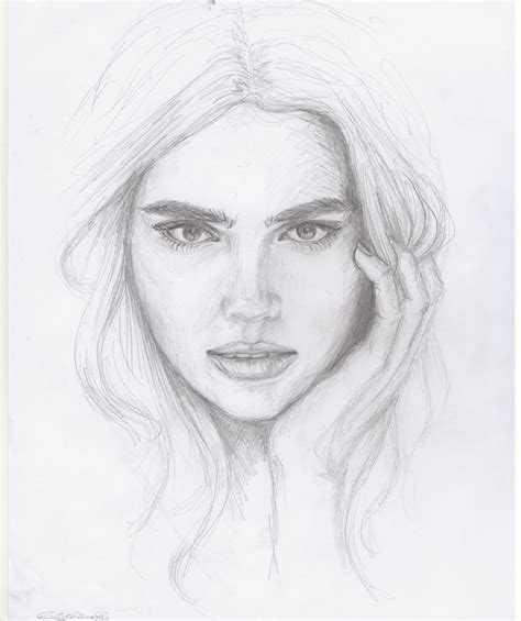 sketch  womans face  paintingvalleycom explore collection