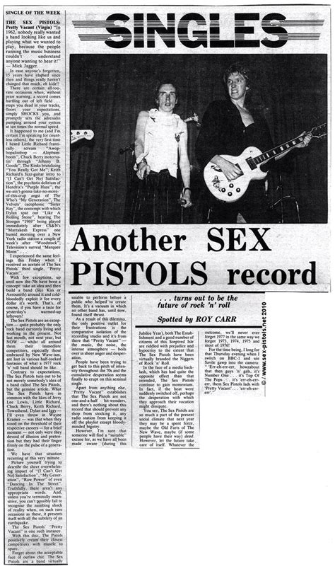 God Save The Sex Pistols Pretty Vacant Press Cuttings Page Two