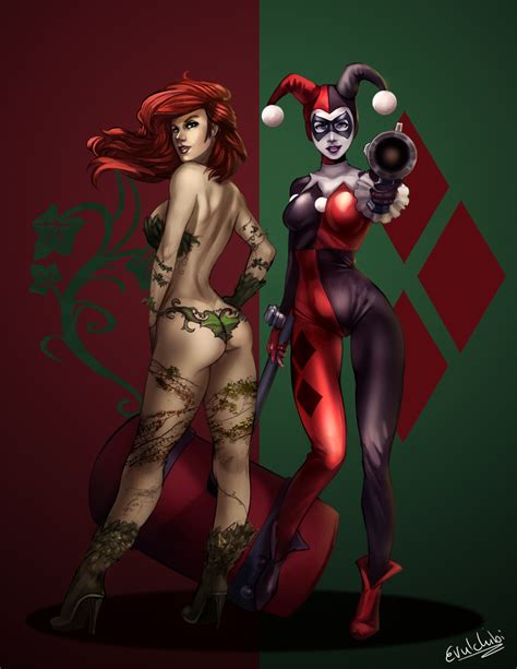 Poison Ivy X Harley Quinn By Evulchibi Hentai Foundry