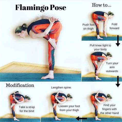 flamingo pose yoga tutorial modification black red leggings