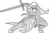 Wars Star Ren Kylo Coloring Pages Awakens Force Finn sketch template