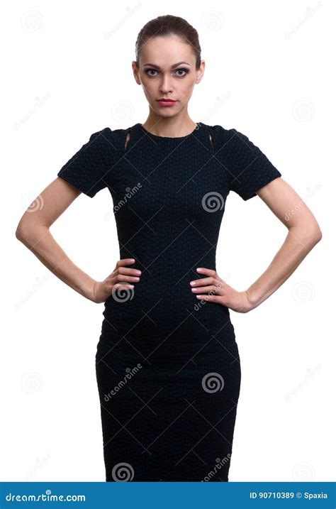 Woman With Her Hands On Hips Isolated Stock Image Image Of Looking