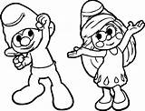 Coloring Smurfette Dance Clumsy Wecoloringpage Smurf sketch template