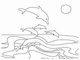 Plage Dolphin Dolphins Stampare Oceano Colornimbus Sol Educative sketch template