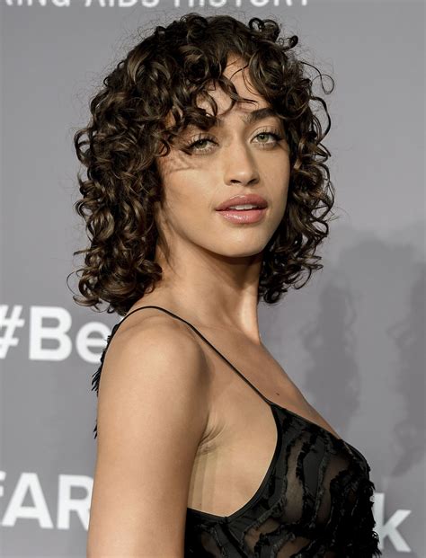See How To Style Curly Hair And Bangs The A List Way