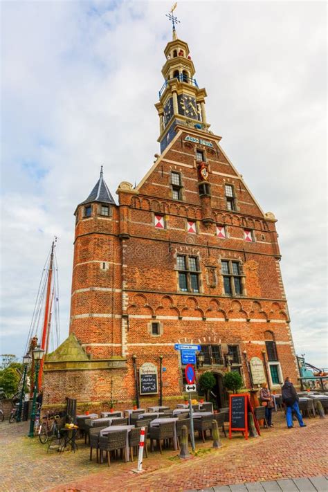 historical hoofdtoren   harbor  hoorn netherlands editorial photography image