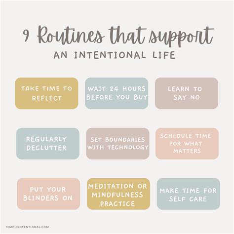 routines  support  intentional life simple intentional