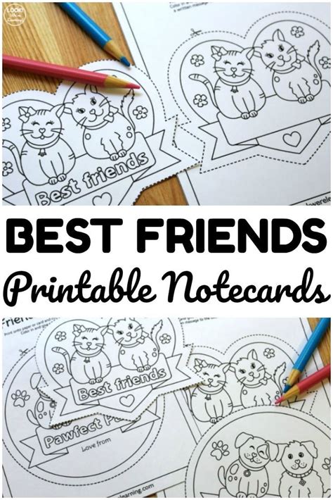 friends printable friendship cards  kids artofit