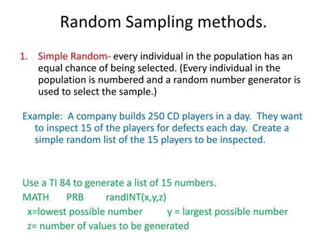 categories  sampling processes random  random