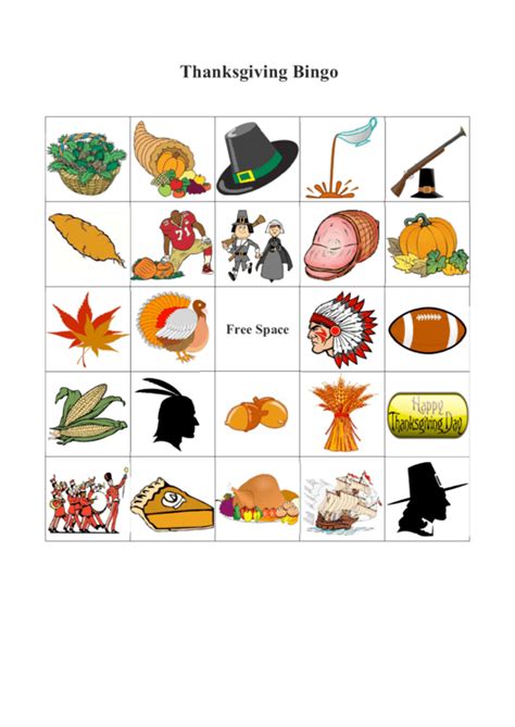 thanksgiving bingo template printable