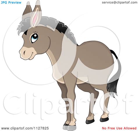 cartoon   cute donkey royalty  vector clipart  visekart