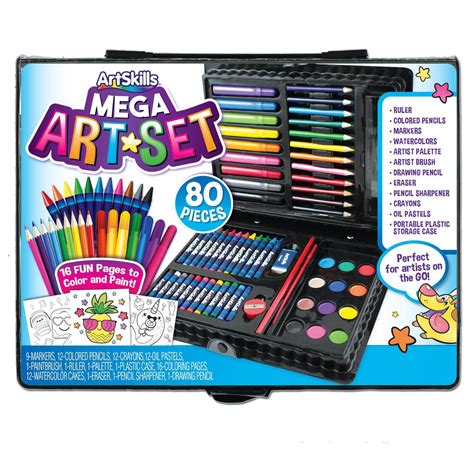 artskills complete art kit  kids  teens paints markers pens colored pencils