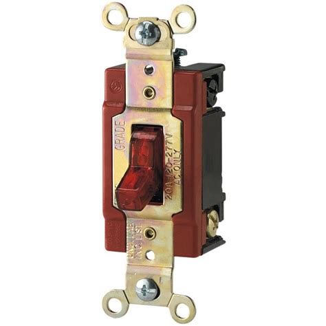 eaton  amp  volt industrial grade toggle switch  pilot light red ahpl