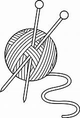 Knitting Clip Cliparts Clipart Set Drawing Yarn Favorites Add Wool Line sketch template