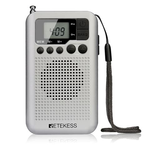 pocket radio tsv small portable digital  fm battery operated radio  built  speaker