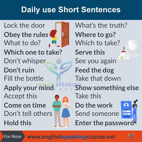 daily  short sentences  beginners