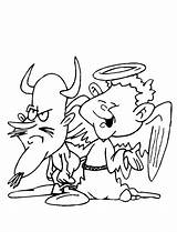 Devil Angel Coloring Pages Vs Template sketch template