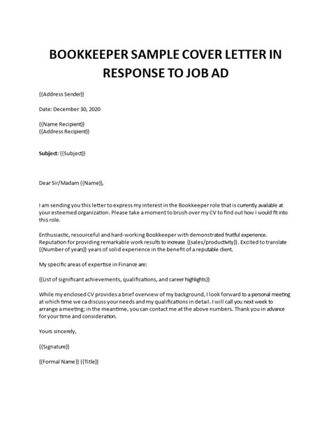 freelance bookkeeper cover letter