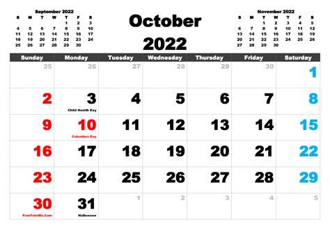 printable october  calendar  png image
