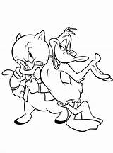 Porky Coloring Pig Looney Tunes Barbera Annoyed Daffy sketch template