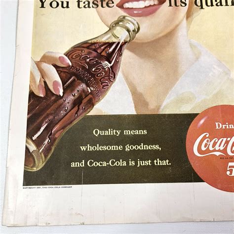 Vintage 1951 Coca Cola Magazine Print Ad Woman Enjoying A Coke Etsy