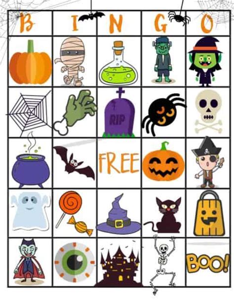 halloween printable bingo board