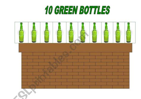 green bottles song  activity esl worksheet  lou