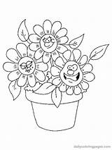 Flower Coloring Pages Cute Sheets Flowers Spring Kids Floral Top Printable Choose Board sketch template