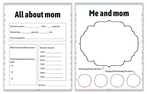 mom  lovely mothers day questionnaire  kids playful notes