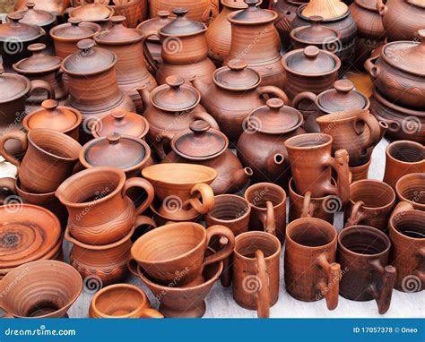 handmade ceramic pottery royalty  stock  image