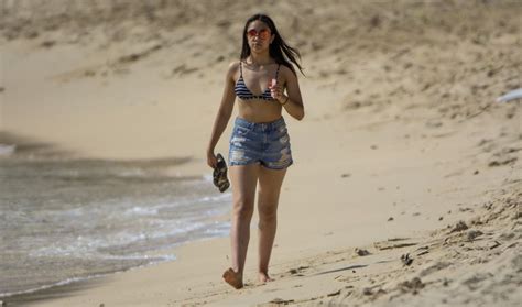 jade alleyne in bikini on the beach in barbados 07 04 2017