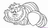 Coloring Cat Cheshire Pages Popular sketch template