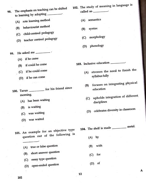 ktet category ii part  english question paper  answers august