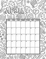 Calendar April Coloring Printable Kids Pages Colouring Activities Blank Monthly Easter Templates Woojr Woo Jr Print Broadcast 2021 Template Adults sketch template