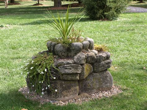 rock planter rock planters nebraska city garden sculpture