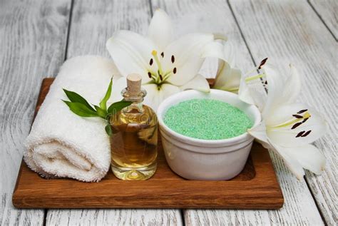 spa products  white lily stock image image  care lily