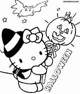 Kitty Hello Halloween Coloring Pages Print Colorings sketch template