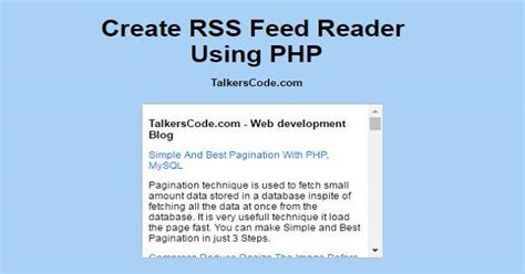 create rss feed reader  php