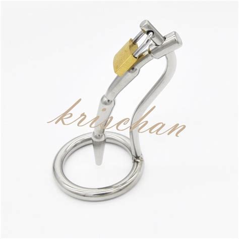 Stainless Steel Male Chastity Device With Urinary Plug Cock Cage