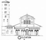 Chiesa Campanile Chiese Kirche Disegnare Templo Vorderansicht Reli Manitas sketch template