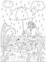 Coloring Rainy Rain Pages Kids Season Drawing Printable Days Nicole Girl 2010 Clipart June Sheets Cliparts Seasons Nature Getdrawings Florian sketch template