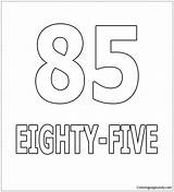 Eighty Number Five Pages Coloring Color sketch template