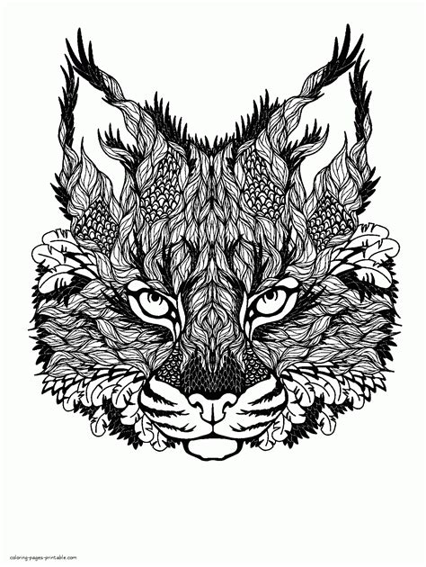 difficult coloring books animals  adults coloring pages