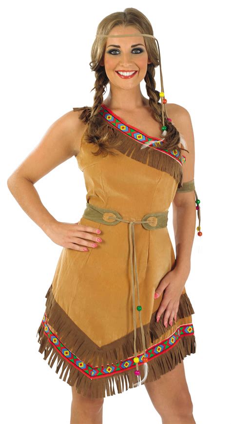indian squaw ladies fancy dress native american red indian western