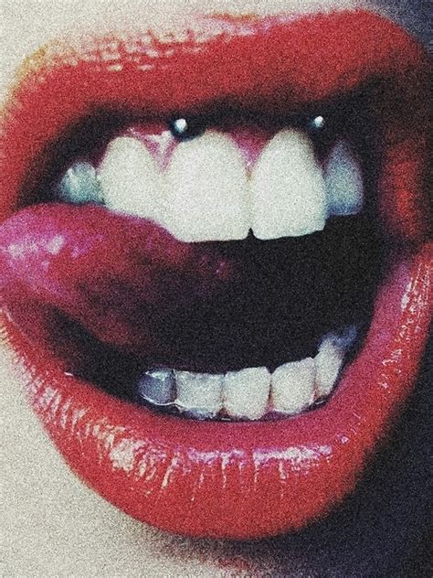 Lips Mouth Piercing Red Image 744639 On