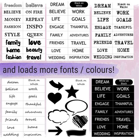 vision board kit  printable words quotes images frames etsy