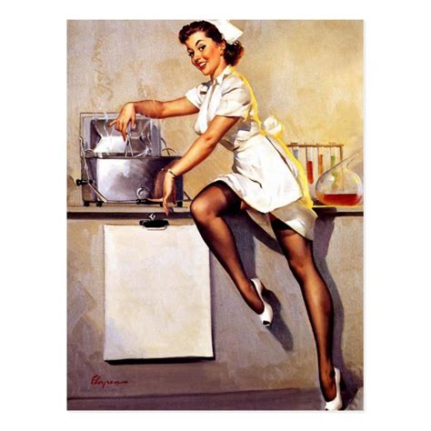 Vintage Retro Nurse Pin Up Girl Postcard Uk