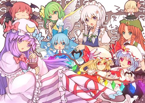 Eva200499 Touhou Cirno Daiyousei Flandre Scarlet Hong Meiling Izayoi