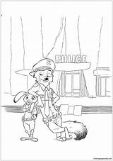 Coloring Zootopia Pages Judy Nick Wilde Zootropolis Disney Printable Hopps Colouring Color Print Online Kids Cartoon Book Tsum Trailers Movie sketch template